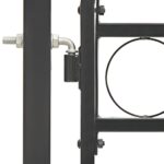 vidaXL Plotová brána ASSEN s klenutým vrchom, oceľ 102x200 cm, čierna – Obrázok 3