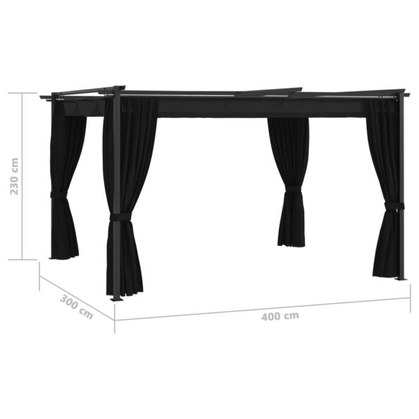 vidaXL Altánok 4x3 m, antracitový – Obrázok 7