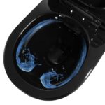 vidaXL Keramické závesné WC so skrytou nádržou čierne – Obrázok 3