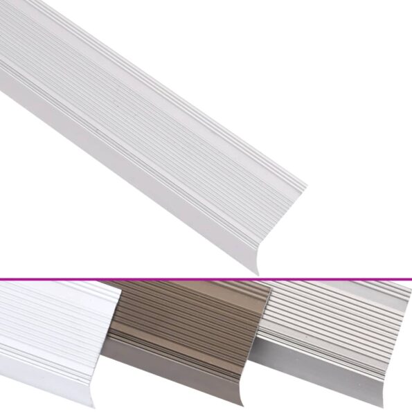 vidaXL Schodové lišty v tvare L 5 ks hliník 90 cm strieborné – Obrázok 2