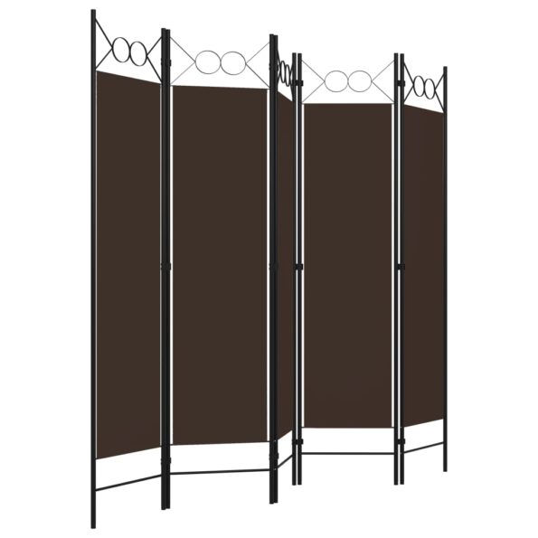 vidaXL Paraván s 5 panelmi, hnedý 200x180 cm – Obrázok 3