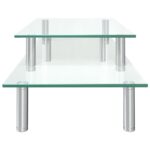 vidaXL 2-poschodový stojan na monitor priehľadné sklo – Obrázok 4