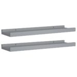vidaXL Poličky na zarámované obrázky 2 ks sivé 40x9x3 cm MDF – Obrázok 2