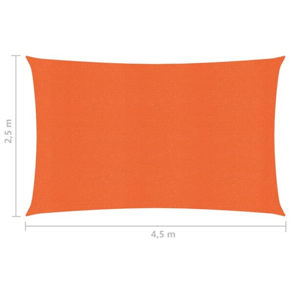 vidaXL Tieniaca plachta 160 g/m² oranžová 2,5x4,5 m HDPE – Obrázok 7