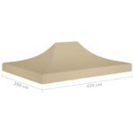 vidaXL Strecha na párty stan 4,5x3 m, béžová 270 g/m² – Obrázok 6