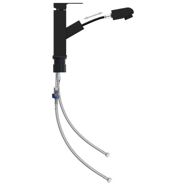 vidaXL Kúpelňová vodovodná batéria s funkciou vyťahovania čierna 157x172 mm – Obrázok 4