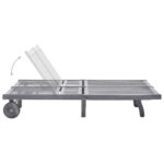 vidaXL 2-miestne záhradné ležadlo s podložkou sivé akáciový masív – Obrázok 3