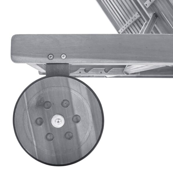 vidaXL 2-miestne záhradné ležadlo s podložkou sivé akáciový masív – Obrázok 4