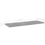 vidaXL Prídavné police 4 ks, betónovo sivé 60x20x1,5 cm, drevotrieska – Obrázok 5