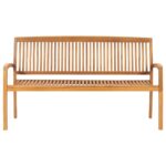 vidaXL Stohovateľná záhradná lavička s podložkou 159 cm tíkový masív – Obrázok 3