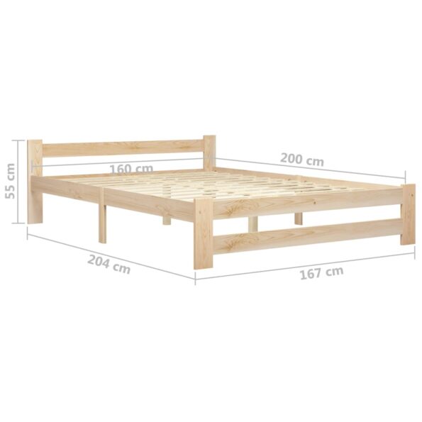 vidaXL Posteľný rám borovicový masív 160x200 cm – Obrázok 6