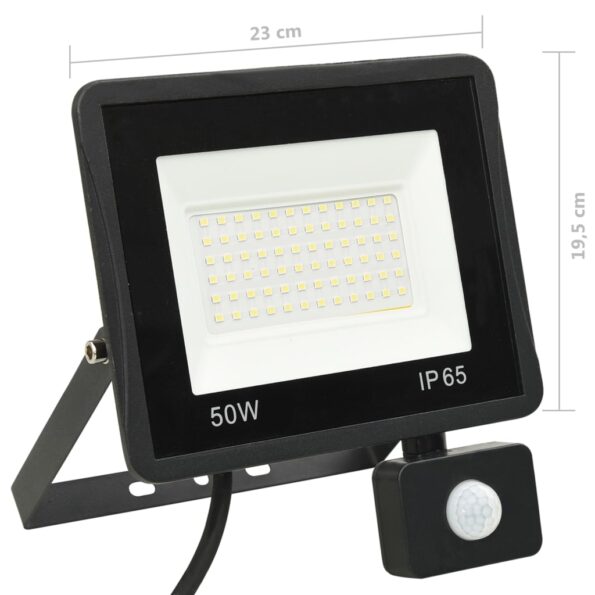 vidaXL LED reflektor so senzorom 50 W teplé biele svetlo – Obrázok 11