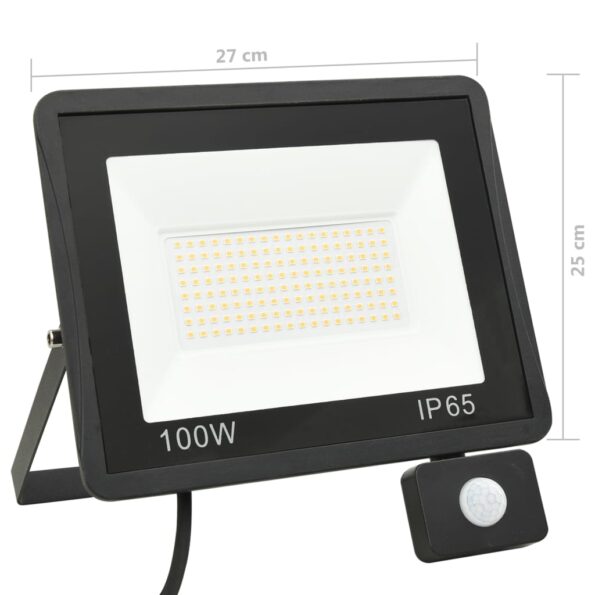 vidaXL LED reflektor so senzorom 100W teplé biele svetlo – Obrázok 11