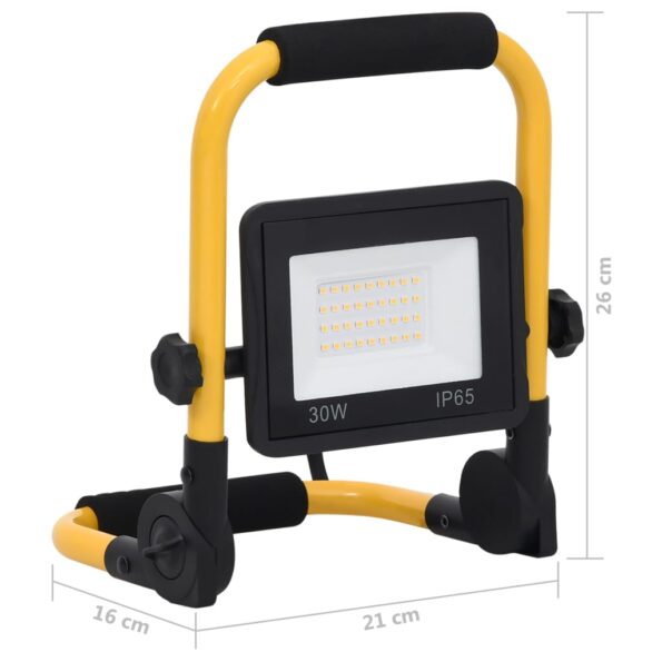 vidaXL LED reflektor s rukoväťou 30 W teplé biele svetlo – Obrázok 12