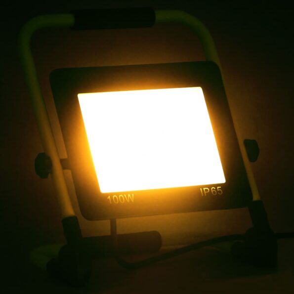 vidaXL LED reflektor s rukoväťou 100 W teplé biele svetlo – Obrázok 2