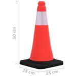 vidaXL Reflexné dopravné kužele s ťažkými základňami 10 ks 50 cm – Obrázok 6