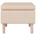 vidaXL Taburetka s drevenými nohami krémová látková – Obrázok 4