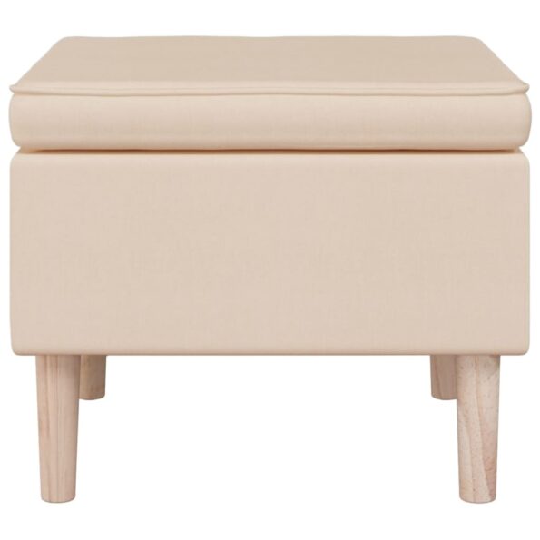 vidaXL Taburetka s drevenými nohami krémová látková – Obrázok 4