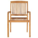 vidaXL Stohovateľné záhradné stoličky 8 ks tíkový masív – Obrázok 3