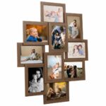 vidaXL Kolážový fotorámik na 10 fotiek (10x15 cm) bledohnedý MDF
