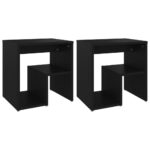 vidaXL Nočné stolíky 2 ks čierne 40x30x40 cm drevotrieska – Obrázok 2