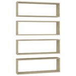 vidaXL Nástenné police 4 ks, dub sonoma 80x15x26,5cm, kompozitné drevo – Obrázok 2