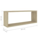 vidaXL Nástenné police 6 ks, dub sonoma 60x15x23 cm, kompozitné drevo – Obrázok 9