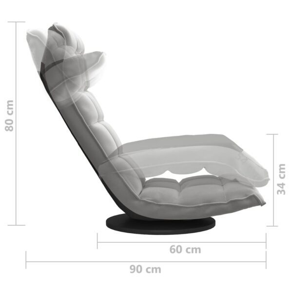 vidaXL Otočná podlahová stolička bledosivá zamatová – Obrázok 7