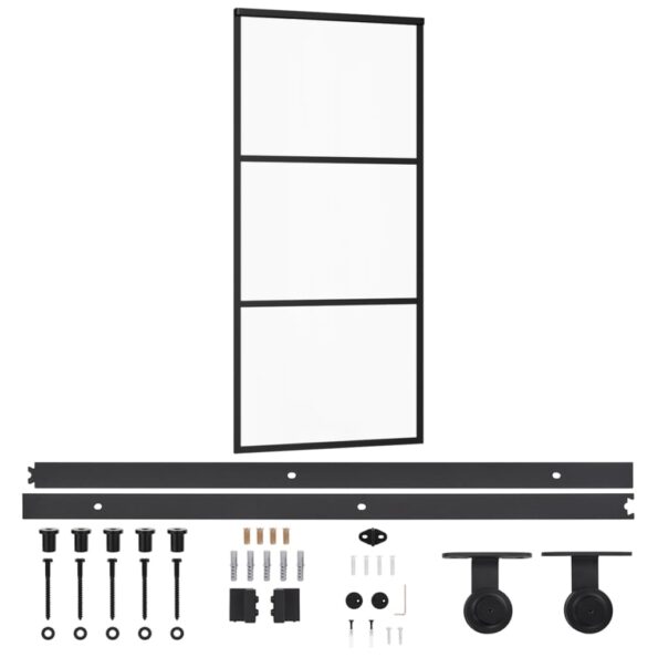 VXL8720286648964_a_en_hd_1.jpg vidaXL Posuvné dvere s kovaním ESG sklo a hliník 90x205 cm – Obrázok 2
