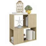 vidaXL Knižnica farba dubu sonoma 60x24x63 cm drevotrieska – Obrázok 3