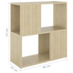 vidaXL Knižnica farba dubu sonoma 60x24x63 cm drevotrieska – Obrázok 7