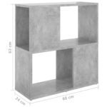 vidaXL Knižnica betónová sivá 60x24x63 cm drevotrieska – Obrázok 7