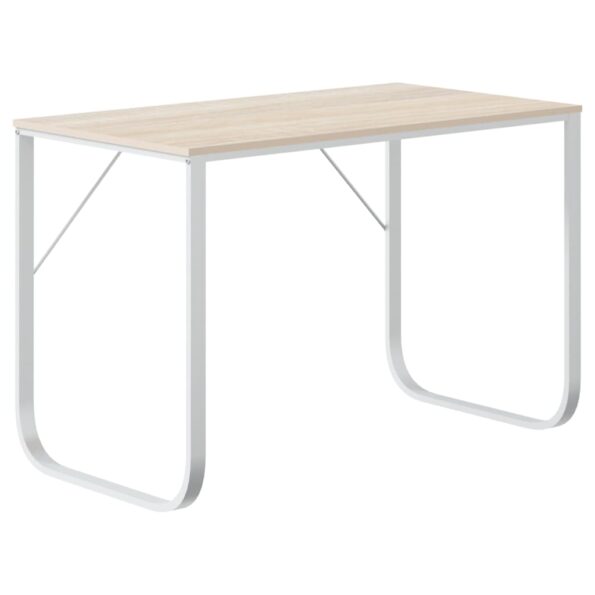 VXL8720286652398_a_en_hd_1.jpg vidaXL Počítačový stôl biely a dubový 110x60x73 cm drevotrieska – Obrázok 2