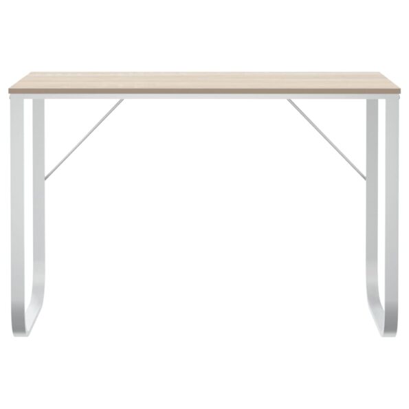 VXL8720286652398_g_en_hd_1.jpg vidaXL Počítačový stôl biely a dubový 110x60x73 cm drevotrieska – Obrázok 3