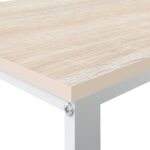 vidaXL Počítačový stôl biely a dubový 110x60x73 cm drevotrieska – Obrázok 5