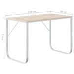 vidaXL Počítačový stôl biely a dubový 110x60x73 cm drevotrieska – Obrázok 6