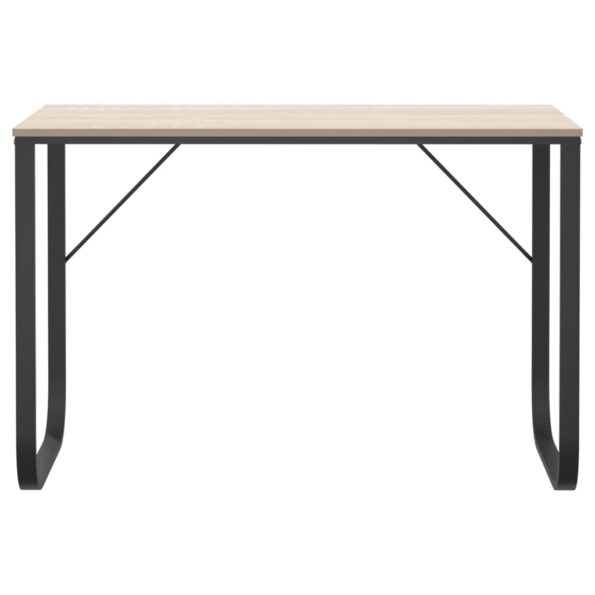 vidaXL Počítačový stôl čierny a dubový 110x60x73 cm drevotrieska – Obrázok 3