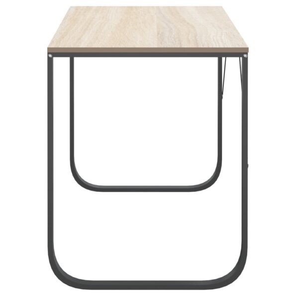 vidaXL Počítačový stôl čierny a dubový 110x60x73 cm drevotrieska – Obrázok 4