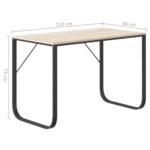 vidaXL Počítačový stôl čierny a dubový 110x60x73 cm drevotrieska – Obrázok 6