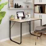 vidaXL Počítačový stôl čierny a dubový 110x60x73 cm drevotrieska