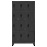 vidaXL Uzamykacia skriňa antracitová 90x45x180 cm oceľová – Obrázok 2