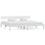 vidaXL Posteľný rám biely borovica 180x200 cm UK super kráľovská – Obrázok 2