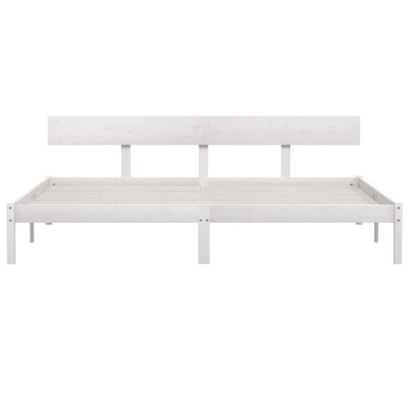 vidaXL Posteľný rám biely borovica 180x200 cm UK super kráľovská – Obrázok 4