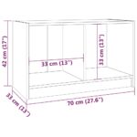 vidaXL TV skrinka sivá 70x33x42 cm masívne borovicové drevo – Obrázok 8