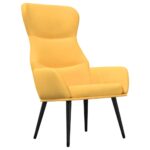 vidaXL Relaxačné kreslo horčicovo-žlté látkové – Obrázok 2