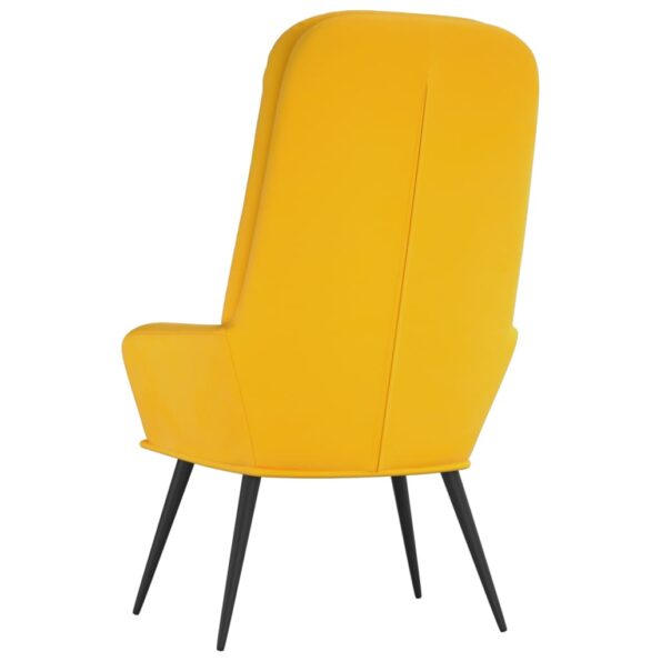 vidaXL Relaxačné kreslo horčicovožlté zamatové – Obrázok 5