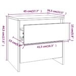vidaXL Nočný stolík biely 45x34,5x44,5 cm drevotrieska – Obrázok 8