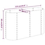 vidaXL Vyvýšený záhradný záhon práškovaná oceľ 114x40x68 cm zelený – Obrázok 6