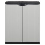 vidaXL Záhradná úložná skrinka s 1 policou sivá a čierna 68x40x85 cm – Obrázok 2