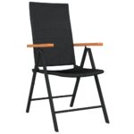 vidaXL 3-dielna záhradná jedálenská súprava čierna – Obrázok 3